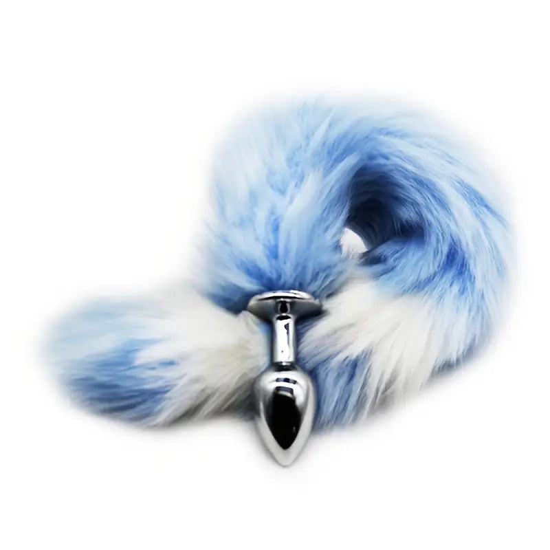 Separable Metal Anal Plug Real Fox Tail Role Play Butt Plug Anal Sex Tail