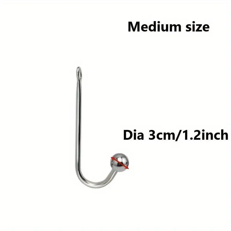 Metal Anal Hook Small Medium Large 3 Balls Head Butt Plug Hook Dilator