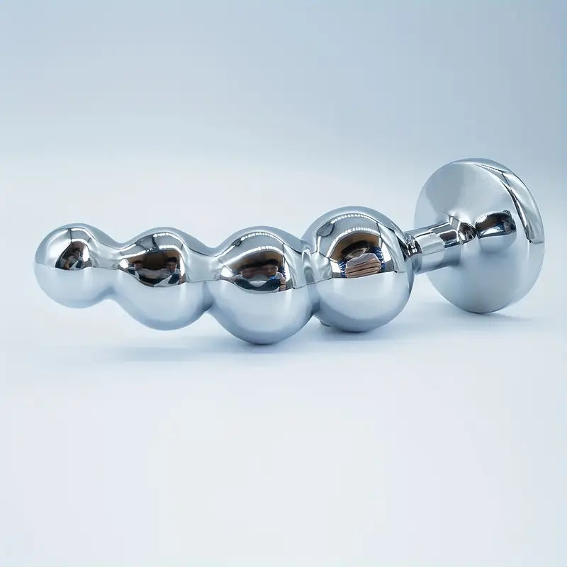 4 Bead Metal Anal Plug Gem Base Butt Plug Beginner Expert Anal Stimulation