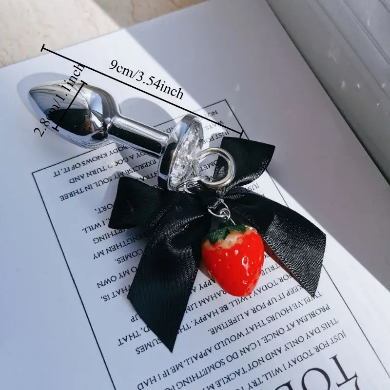 Strawberry Series Female Butt Anal Plug With Bell Anal Sex Toy