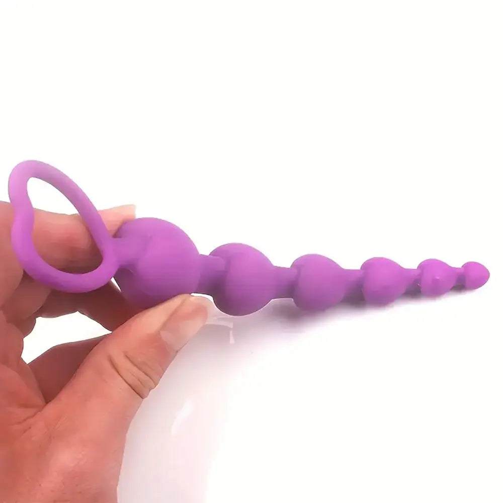 Mini Heart Shaped Anal Plug Vaginal Pull Beads Silicone Soft Butt Plug
