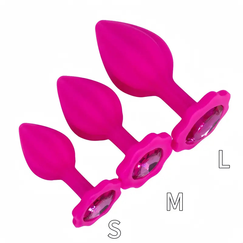 Three-piece Diamond Jewelry Decorated Anal Training Butt Plug