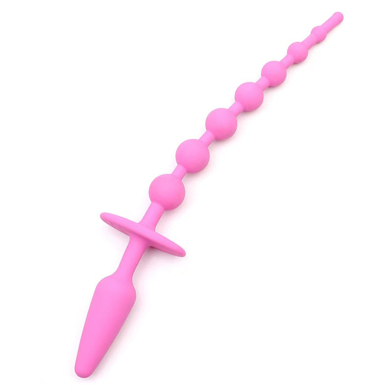 Anal Beads Play Silicone Butt Plug Safe Pull Ring SM Fetish Anal Plug