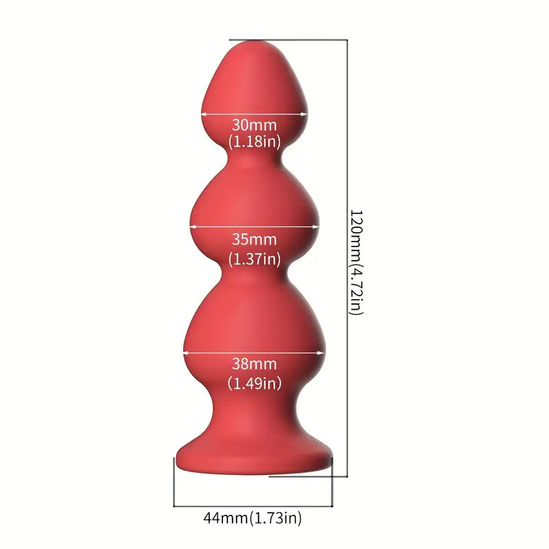 Silicone Anal Plug With Diamond Base Beginner Expert 3 Sizes Bead Ass Plug
