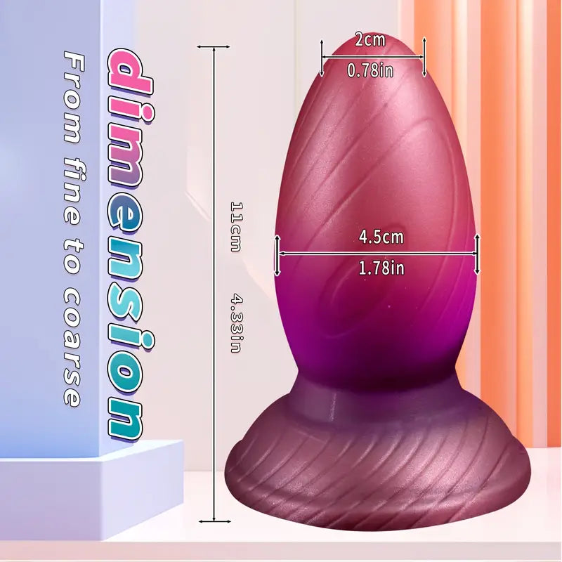 Extra Large Silicone Anal Plug With Beads For Prostate Massage
