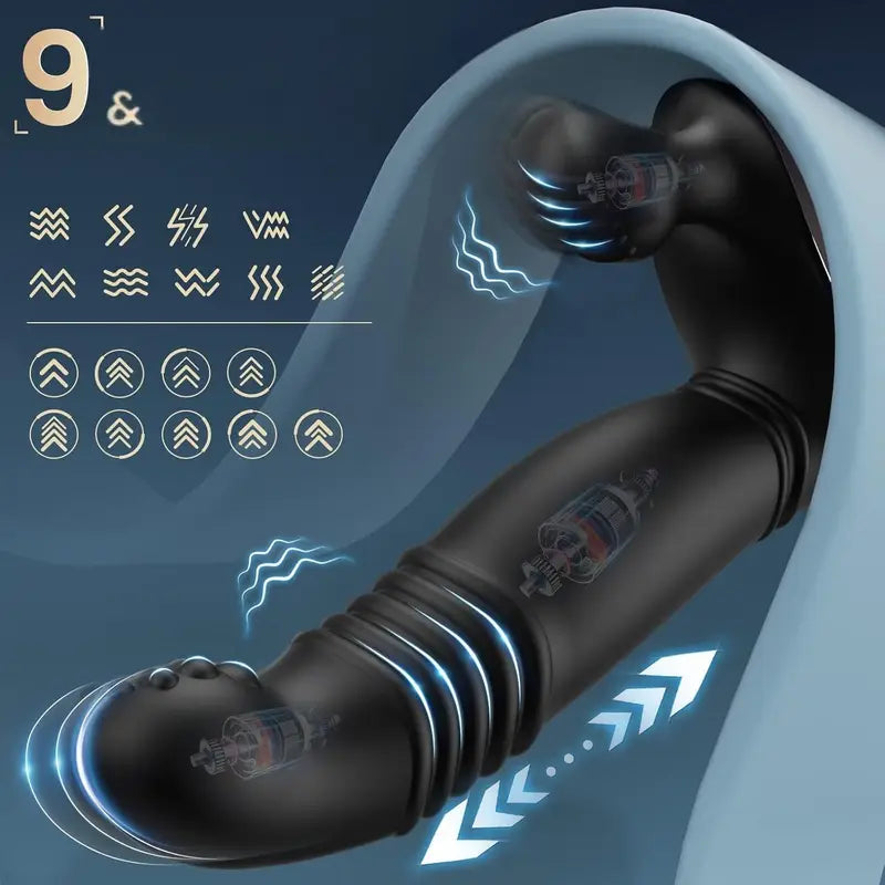 Thrusting Prostate Massager Anal Vibrator Dildo With 9 Thrusting Vibration