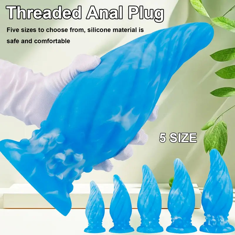 Liquid Silicone Anal Plug With Textured Stimulation Bumps For Secure Grip