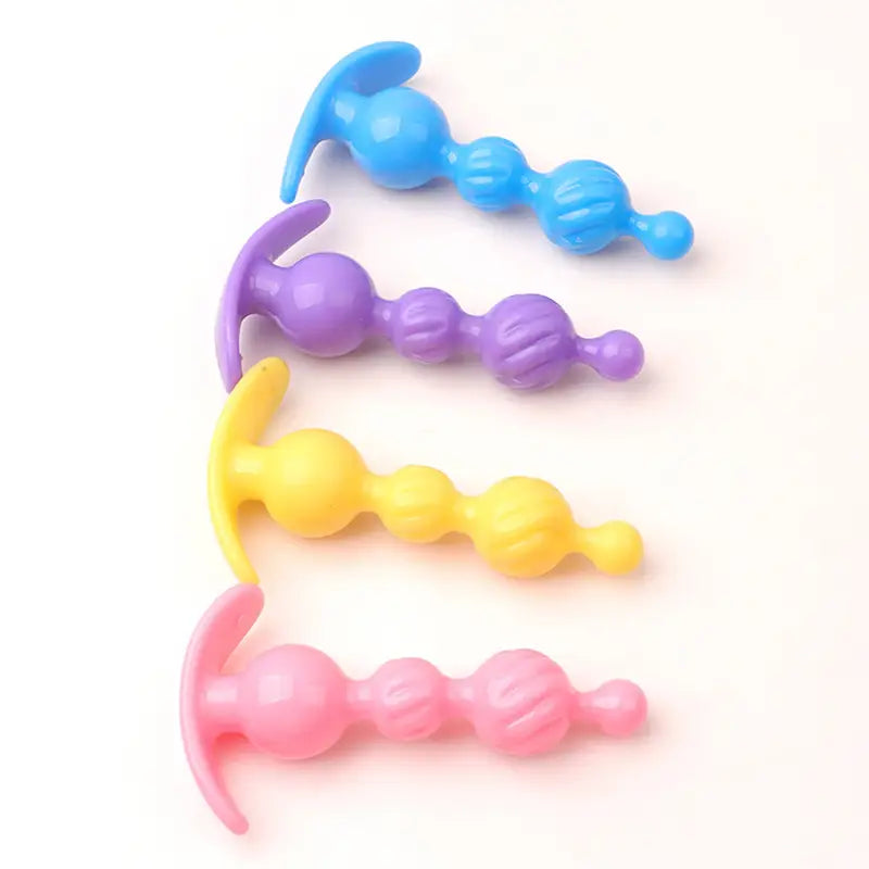Plastic Butt Plug Anal Trainer G-spot Prostate Stimulators With Pull Handles