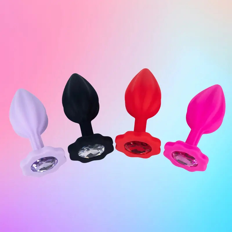 Three-piece Diamond Jewelry Decorated Anal Training Butt Plug