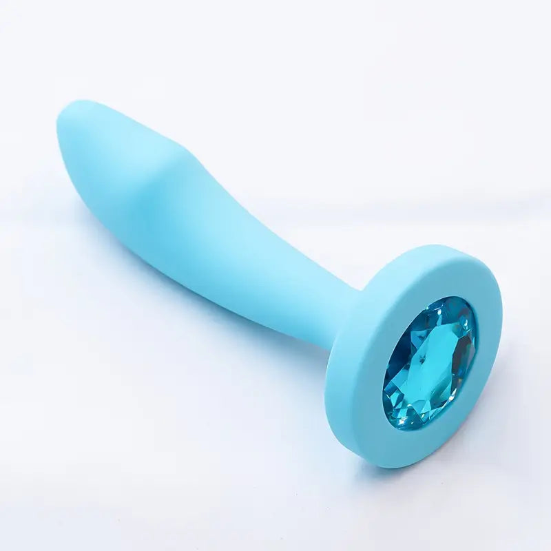 Silicone Anal Dildo Trainer Tool With Diamond Prostate Butt Plug Toy
