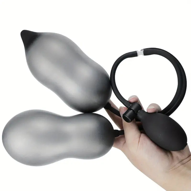 Body-Safe Silicone Inflatable Anal Plug With Quick Release Valve Butt Toy