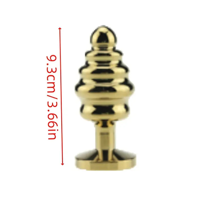 Metallic Anal Beads Threaded Rear Anal Sex Toy Wearable Metal Butt Plug