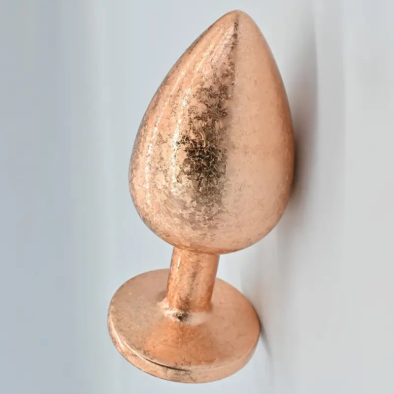 Golden Ice Flower Anal Plug Metal Butt Trainer With Jeweled Base
