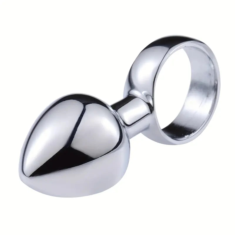 Premium Metal Anal Plug G-Spot Massager Dilator With Textured Pull Ring