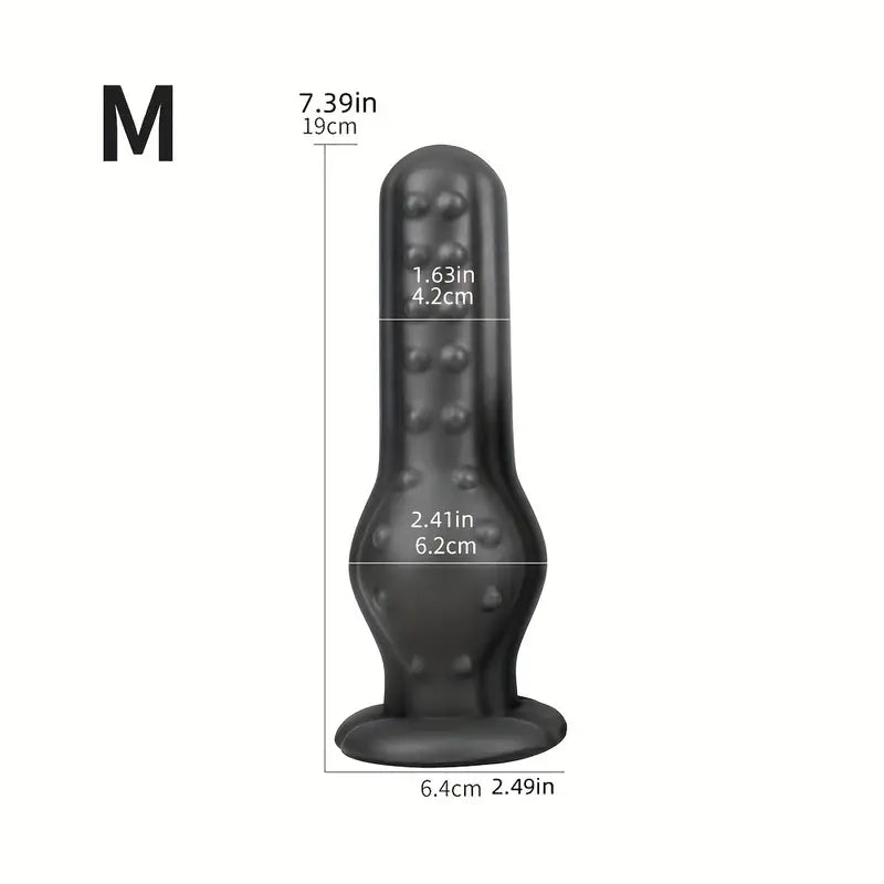 Soft Silicone Butt Plug With Strong Suction Cup Massage Particles For Male