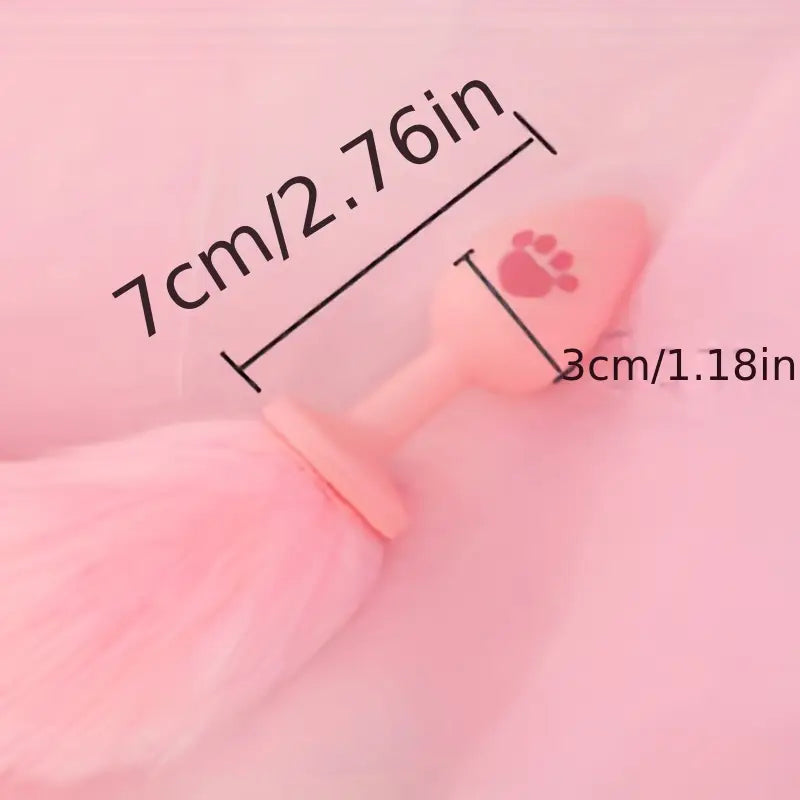 Cute Sexy Plush Pussy Tail Anal Plug Silicone Cat Paw Fox Tail Animal Tail