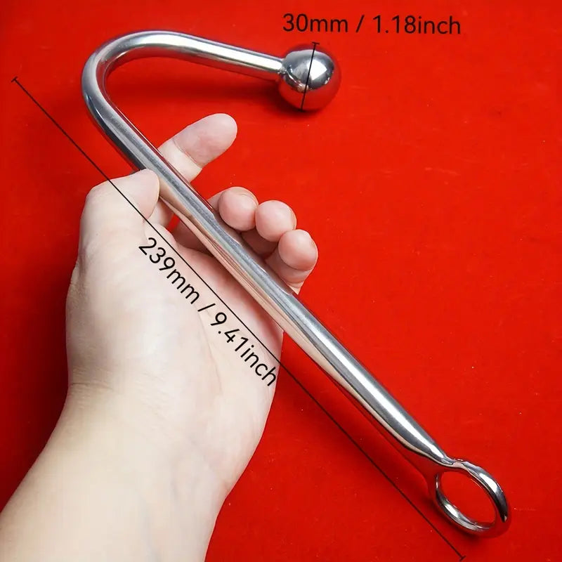 BDSM Anal Hook & Beads Set With Faux Leather Collar Handcuffs Butt Plug