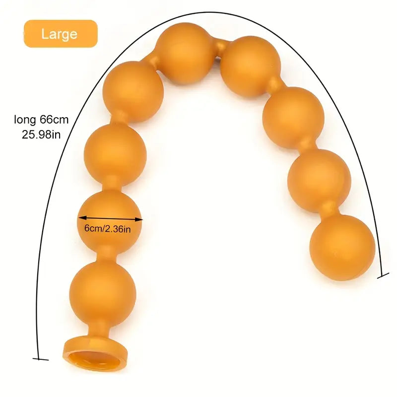 9 Balls Liquid Silicone Anal Beads Soft Butt Plug Colon/Prostate Massage