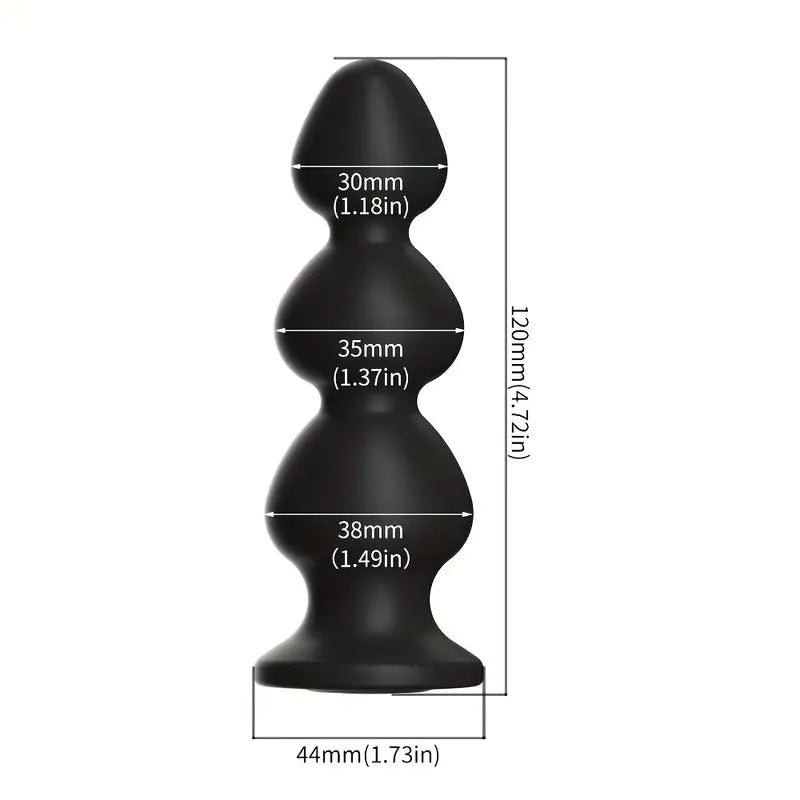 Silicone Anal Plug With Diamond Base Beginner Expert 3 Sizes Bead Ass Plug