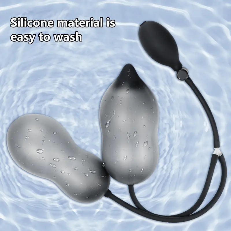 Body-Safe Silicone Inflatable Anal Plug With Quick Release Valve Butt Toy