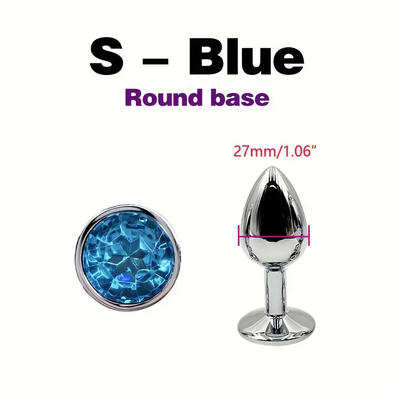 BDSM Metal Anal Plug With Gem Base For Beginner To Expert G-spot