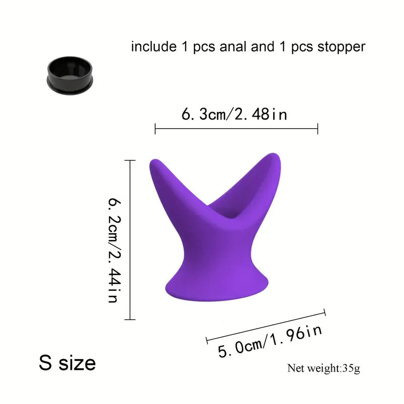 Silicone Hollow Anal Butt Plug Enema Cleaner Expansion Anal Dilator