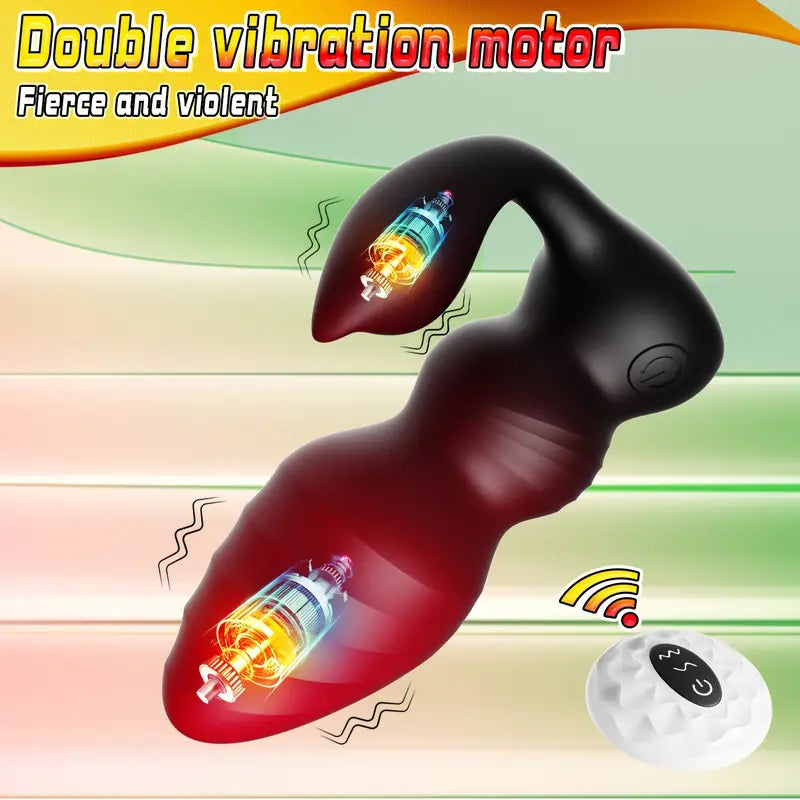 Dual Vibration Motor 7 Frequency Double Earthquake Anal Butt Plug