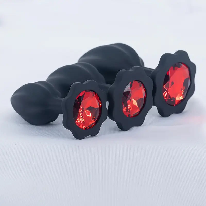 Silicone Anal Plug With Red Diamond Base Small G Spot Butt Plug For Beginners