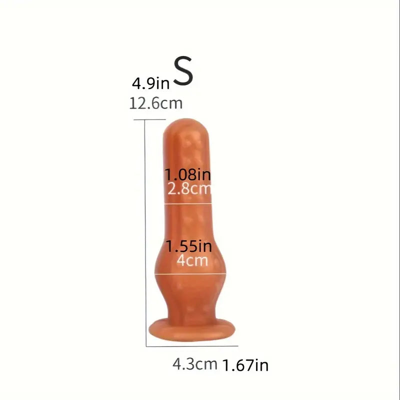 Soft Silicone Butt Plug With Strong Suction Cup Massage Particles For Male
