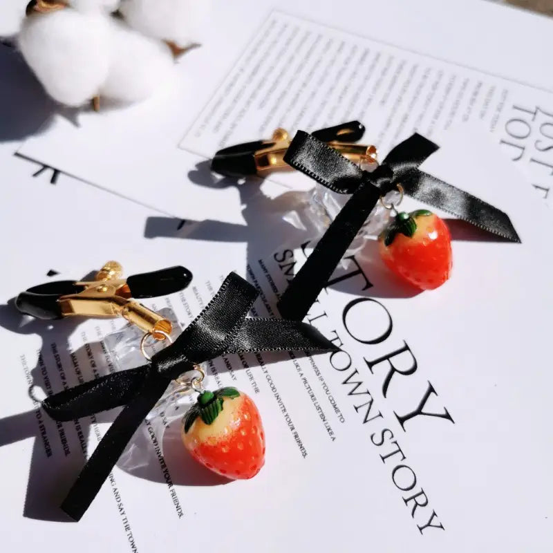 Strawberry Series Female Butt Anal Plug With Bell Anal Sex Toy