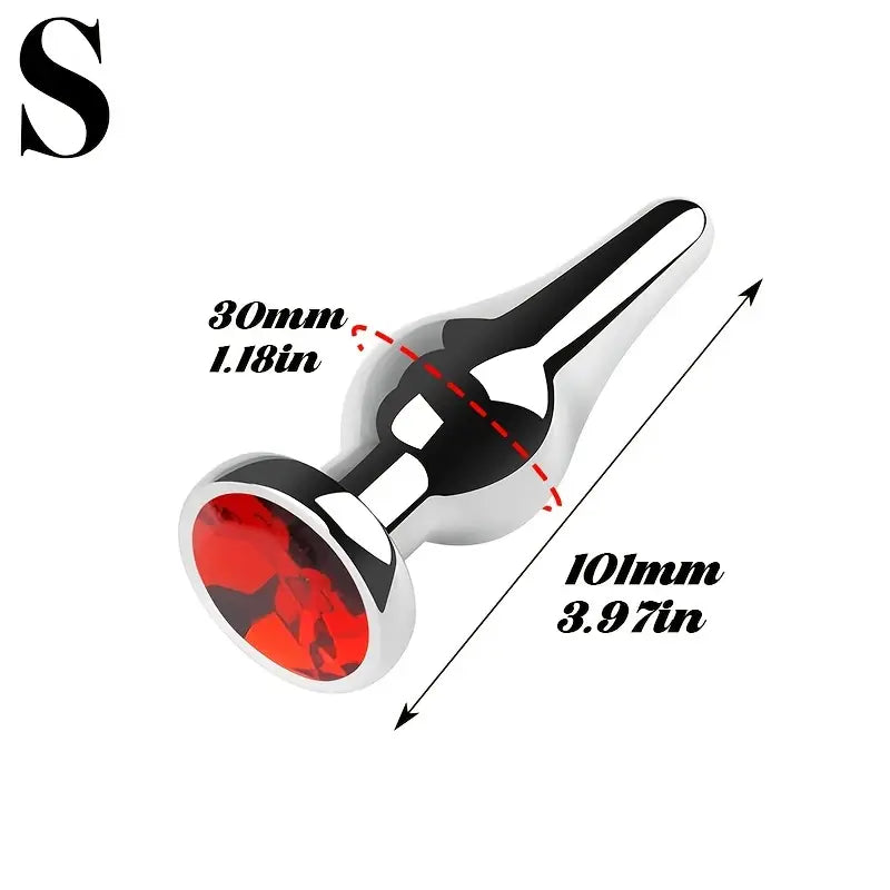 Tapered Anal Plug Trainer Kit Metal Jeweled Fetish Jewelry Butt Plug