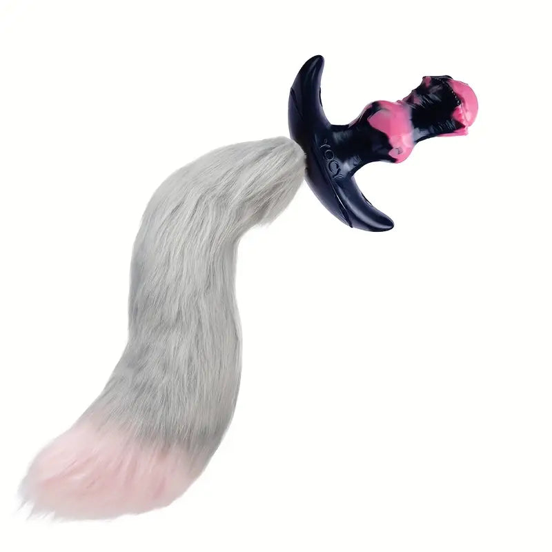 BDSM Horse Feather Silicone Fox Tail Anal Toy Monster Cosplay Butt Plug