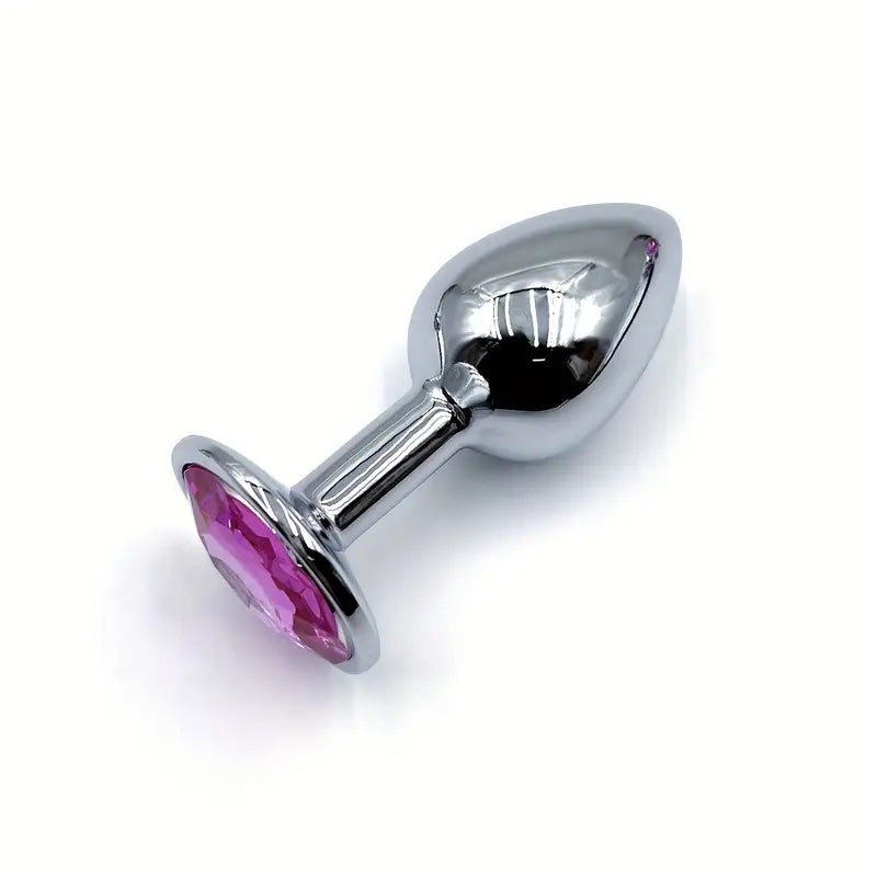 BDSM Metal Anal Plug With Gem Base For Beginner To Expert G-spot