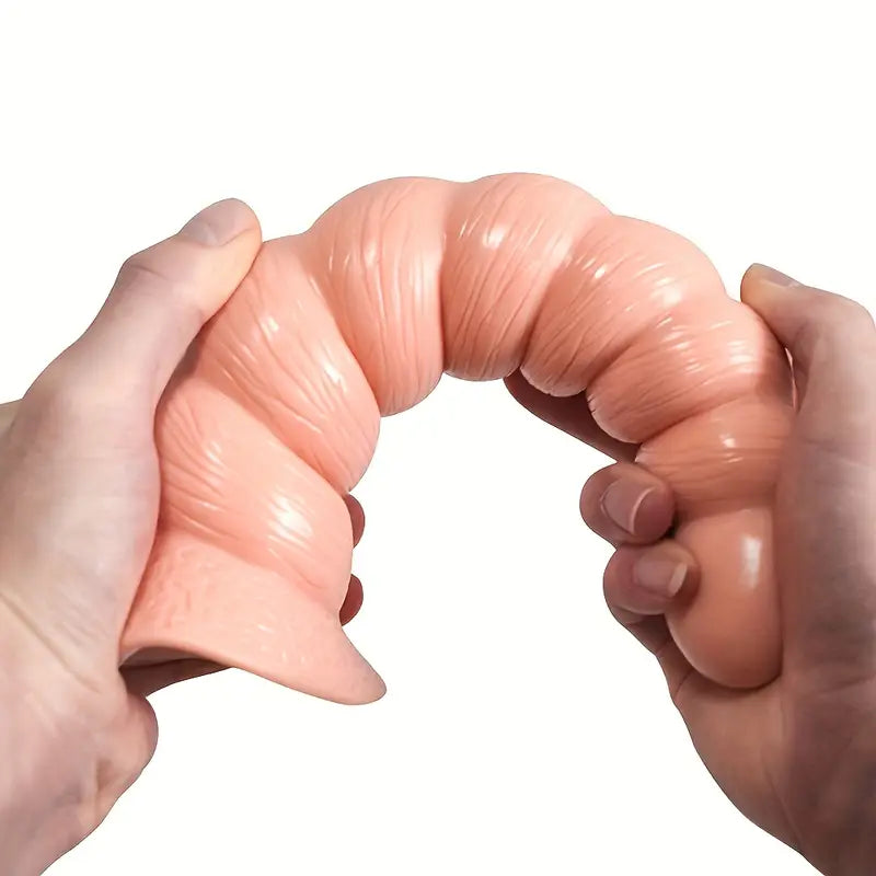 PVC Waterproof Non-Latex Anal Plug Vaginal Penetrator With Beads