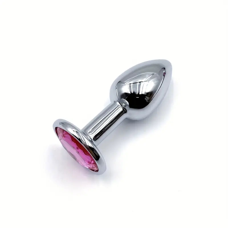 BDSM Metal Anal Plug With Gem Base For Beginner To Expert G-spot