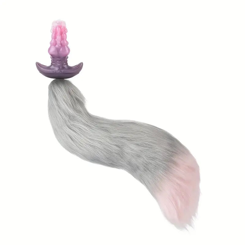 BDSM Horse Feather Silicone Fox Tail Anal Toy Monster Cosplay Butt Plug