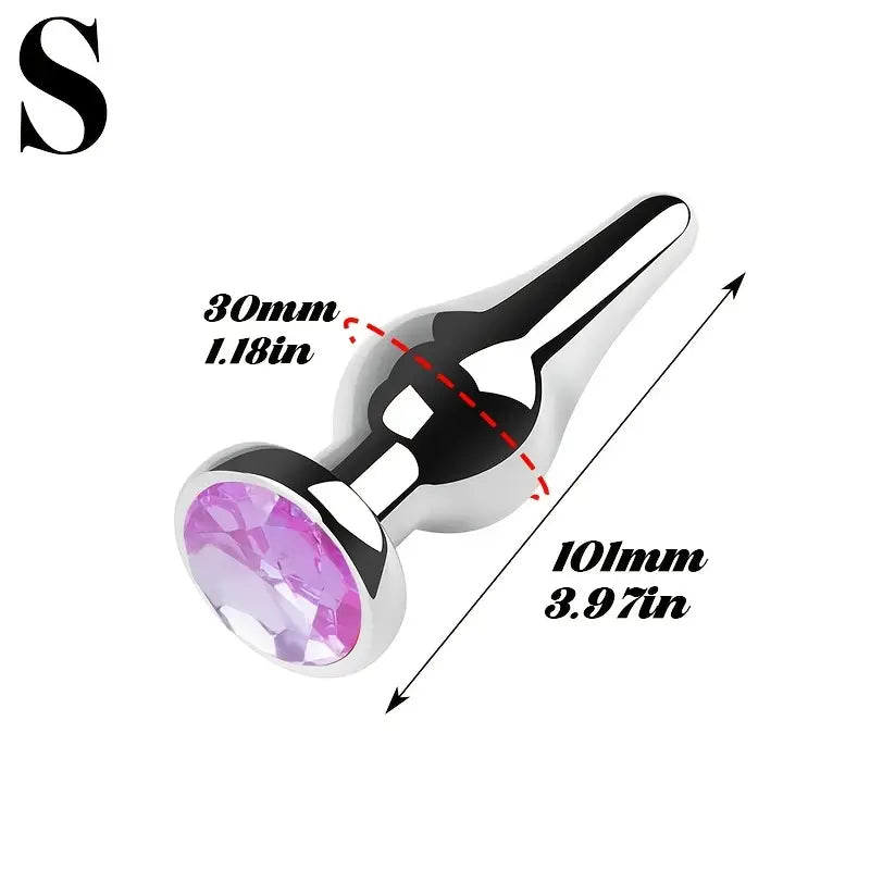 Tapered Anal Plug Trainer Kit Metal Jeweled Fetish Jewelry Butt Plug