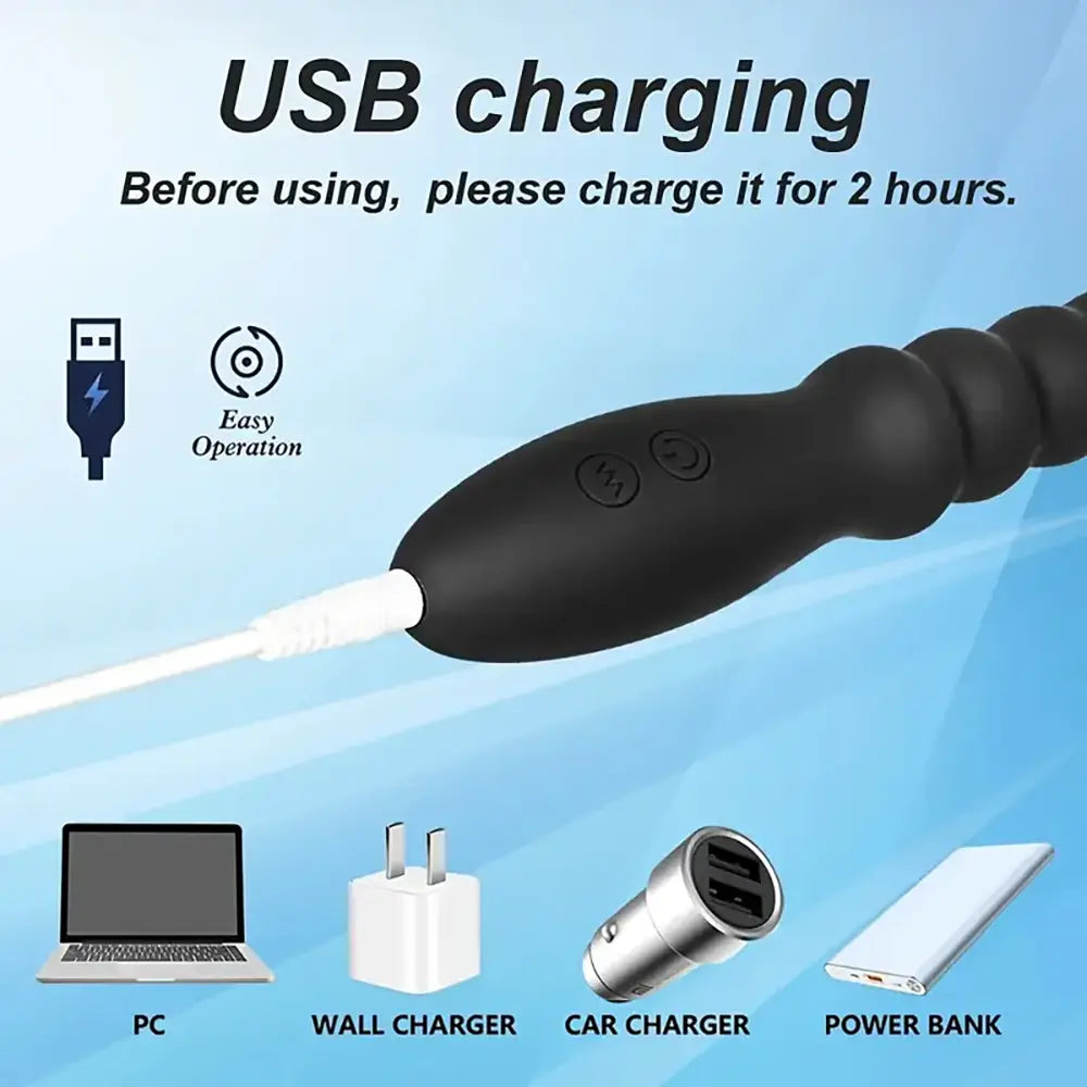 Rechargeable Ball Anal Plug With 10 Vibration Modes G Spot Vibrator