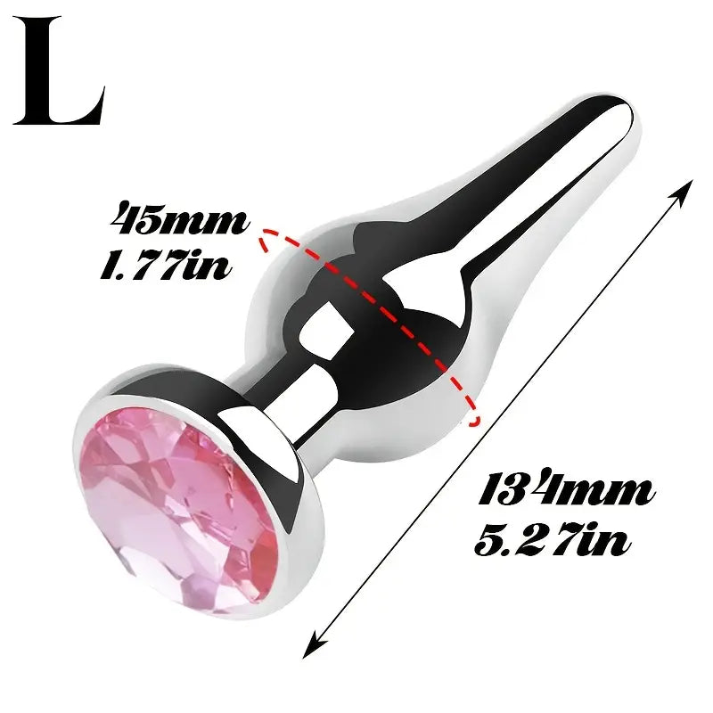 Tapered Anal Plug Trainer Kit Metal Jeweled Fetish Jewelry Butt Plug