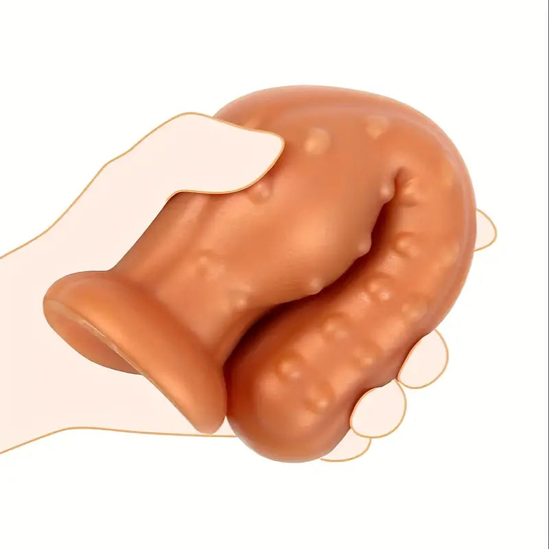 Soft Silicone Butt Plug With Strong Suction Cup Massage Particles For Male