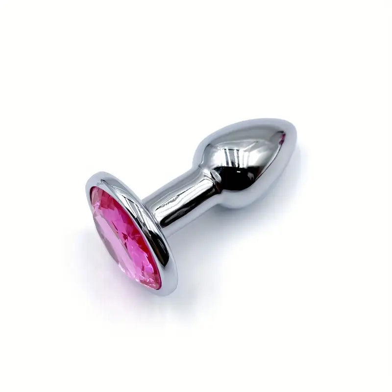 BDSM Metal Anal Plug With Gem Base For Beginner To Expert G-spot