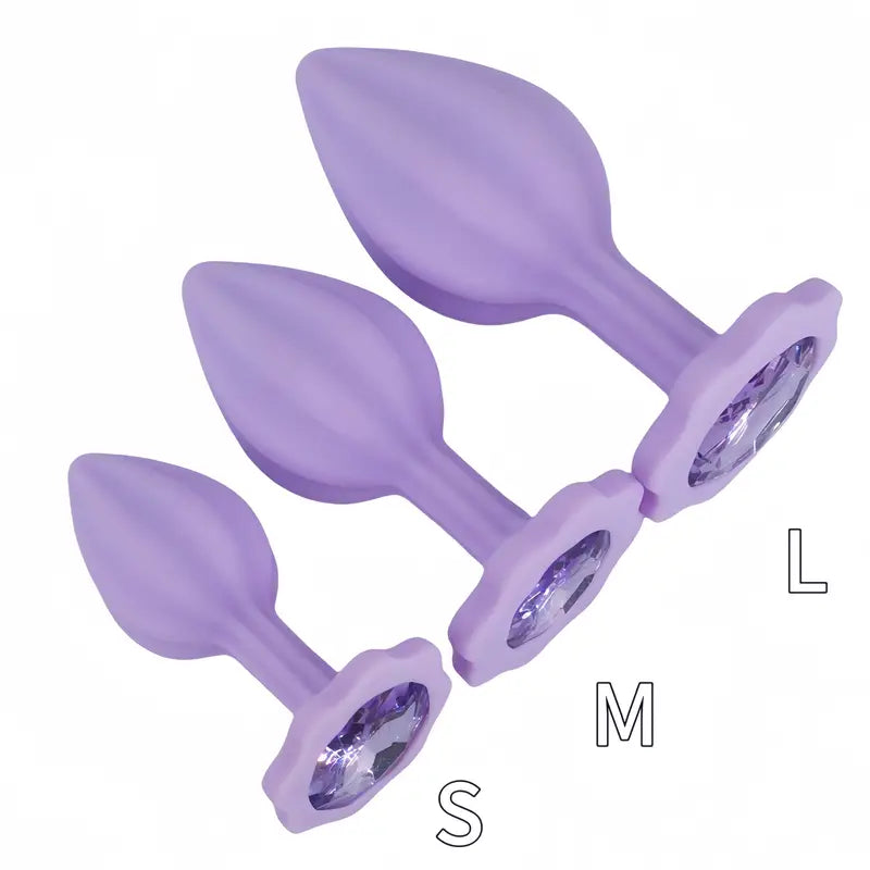 Three-piece Diamond Jewelry Decorated Anal Training Butt Plug