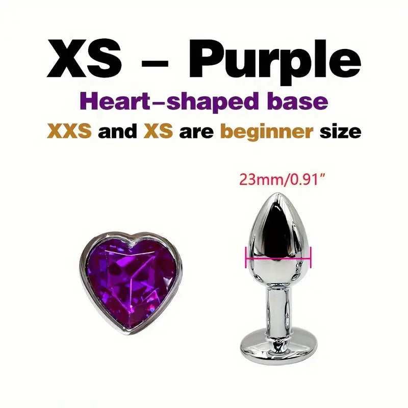 BDSM Metal Anal Plug With Gem Base For Beginner To Expert G-spot