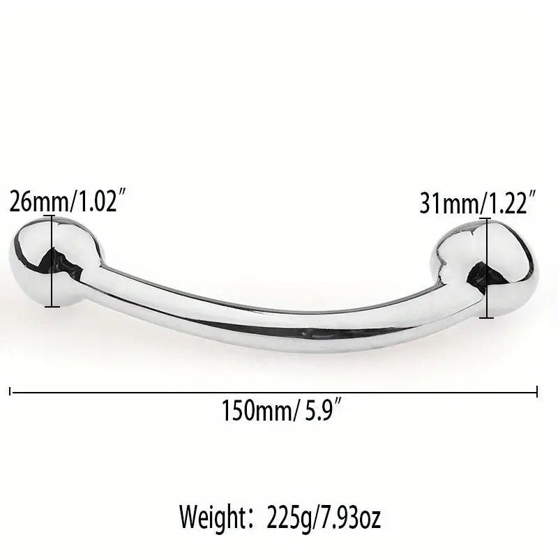 Stainless Steel Anal Stopper With 4 Beads Prostate Massager For Adults