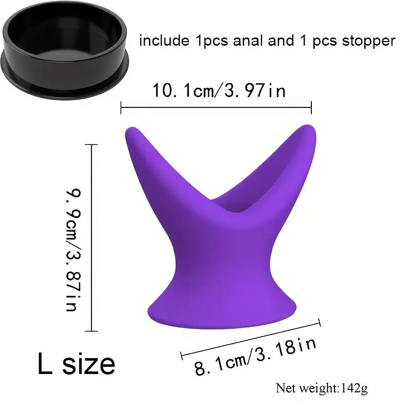 Silicone Hollow Anal Butt Plug Enema Cleaner Expansion Anal Dilator
