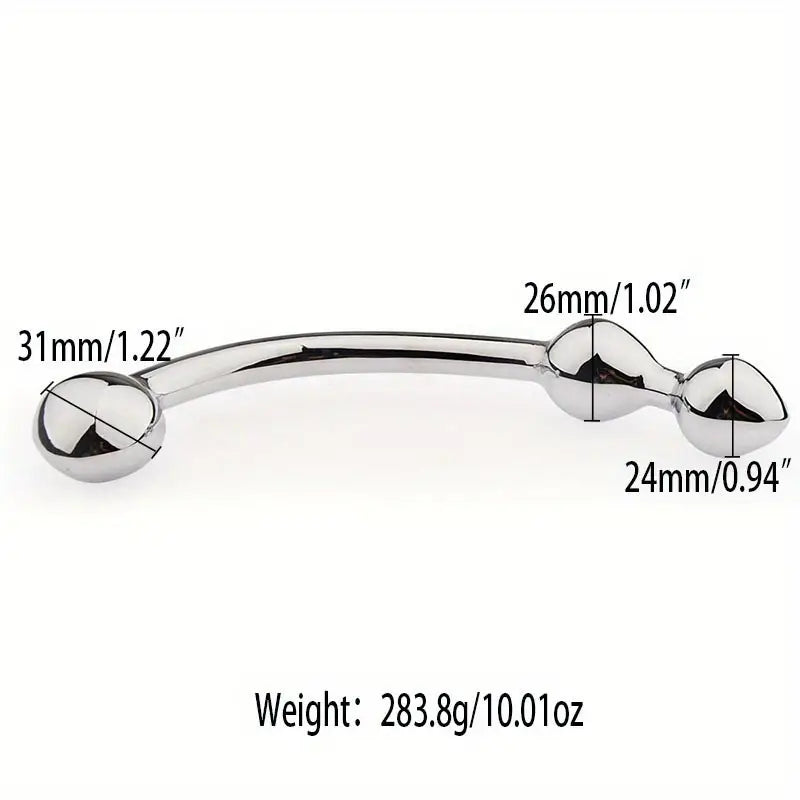 Stainless Steel Anal Stopper With 4 Beads Prostate Massager For Adults