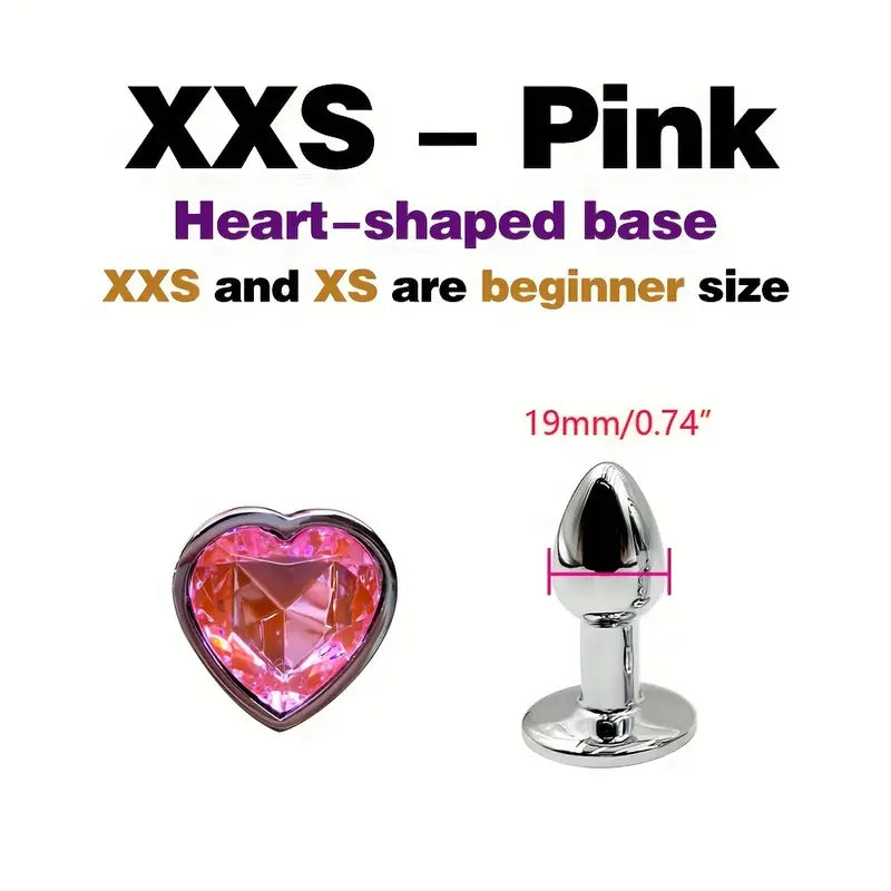 BDSM Metal Anal Plug With Gem Base For Beginner To Expert G-spot