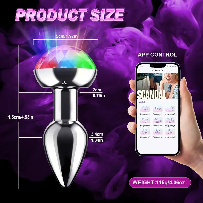 Voice-Controlled Luminous LED Anal Plug Vibrator Prostate Massager