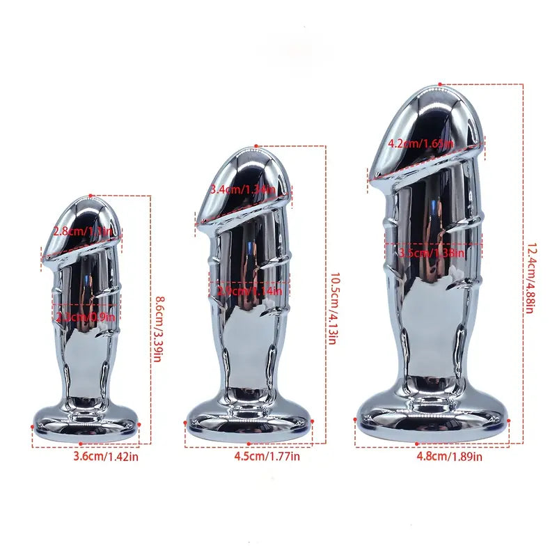 Realistic Golden-colored Metal Anal Plug Suitable For Both Men Women