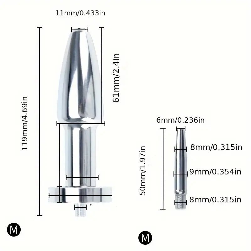 2 Sizes Inner Enema Syringe Long Short Stainless Steel Enema Butt Plug